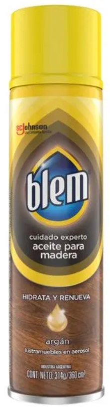 Lustramuebles aerosol aceite para madera argan x 360 ml - Blem