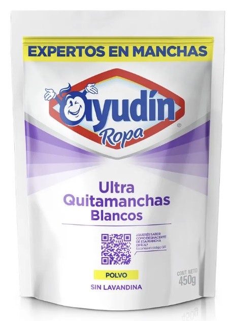 Quitamanchas ultra ropa blanca en polvo x 450 gr - Ayudin