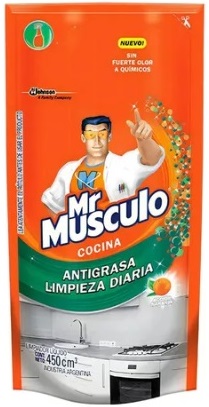 Repuesto antigrasa cocina limpieza diaria doy pack naranja x 450 cc - Mr. Musculo