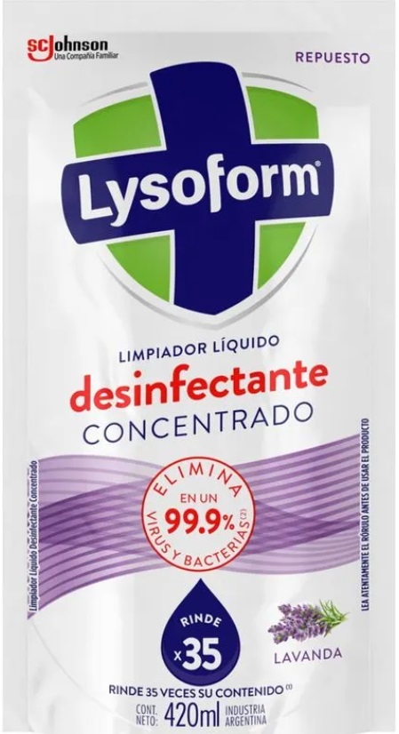 Repuesto desinfectante de piso lavanda doy pack x 420 ml - Lysoform