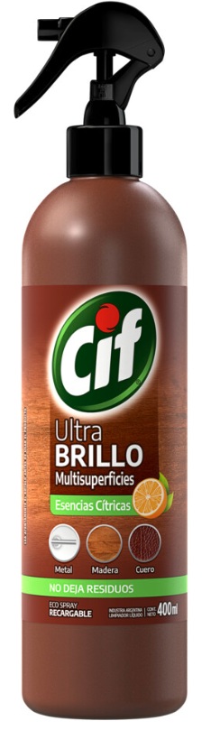 Gatillo lustramuebles multisuperficies ultrabrillo esencias citricas x 400 ml - Cif