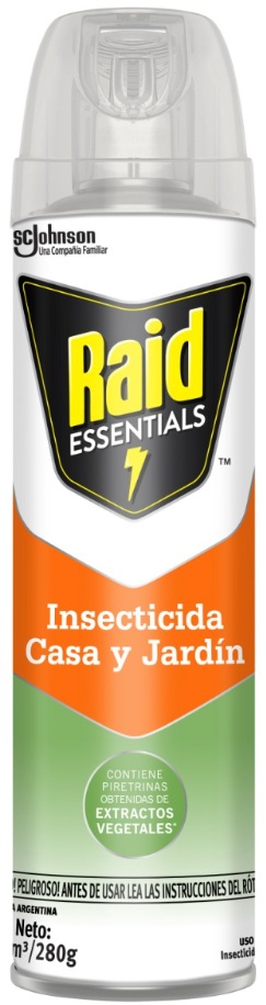 Insecticida casa y jardin essentials con extractos vegetales x 360 cc - Raid
