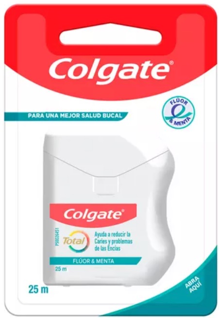 Hilo dental total fluor y menta x 25 metros - Colgate
