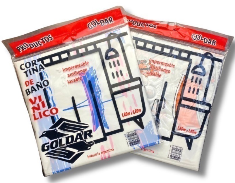 Cortina de baño/ducha vinilico 1,80 x 1,80 mts - Goldar