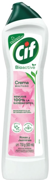 Crema multiuso rosas y jazmin x 750 gr (500 ml) - Cif