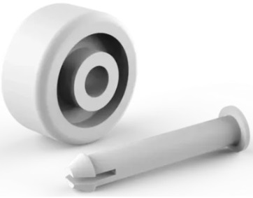 Rueda con perno para barrefondo aluminio 48 cm  - Vulcano 232030