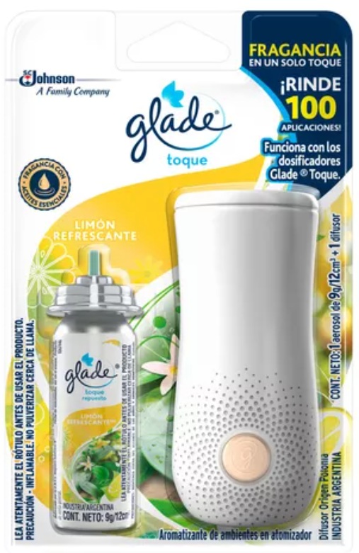 Desodorante de ambiente toque x 9 gr + atomizador - Glade