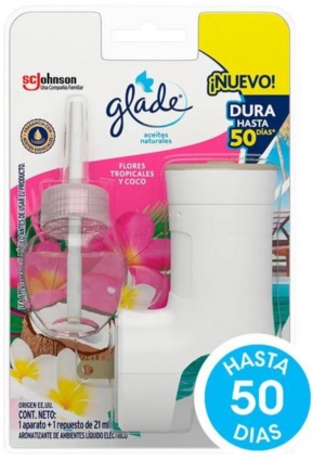 Desodorante de ambiente aceites naturales flores tropicales y coco + aparato x 21 ml - Glade