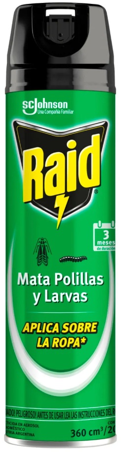Insecticida mata polillas y larvas x 360 cc - Raid