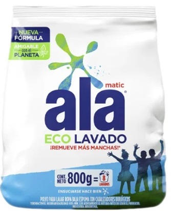 Jabon en polvo ala matic eco lavado x 800 gr - Ala
