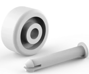 [600*Rue*232022] Rueda con perno para barrefondo flexible 8 ruedas y barrefondo aluminio 35 cm  - Vulcano 232022