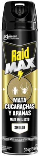 [543*Rai*0103941*1121] Insecticida max mata cucarachas y arañas sin olor x 360 cc - Raid
