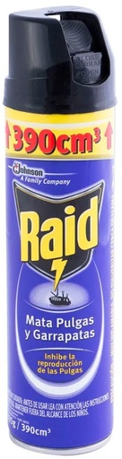 [763*Rai*0103945*1180] Insecticida mata pulgas y garrapatas x 390 cc - Raid