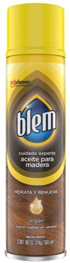 [1174*Ble*0172434*103] Lustramuebles aerosol aceite para madera argan x 360 ml - Blem
