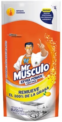 [1177*Rep*0116363*88] Repuesto antigrasa cocina remueve el 100% de la grasa doy pack limón x 450 cc - Mr. Musculo