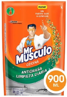 [583*Rep*0132006*822] Repuesto antigrasa cocina limpieza diaria doy pack naranja x 900 cc - Mr. Musculo