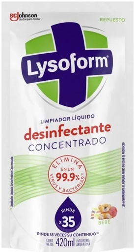 [723*Rep*0121950*882] Repuesto desinfectante de piso bebe doy pack x 420 ml - Lysoform