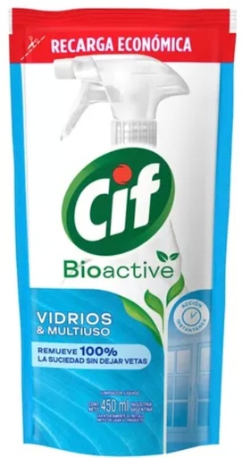 [161*Cif*0184597*323409] Repuesto limpia vidrios multiuso bio active doy pack x 450 ml - Cif