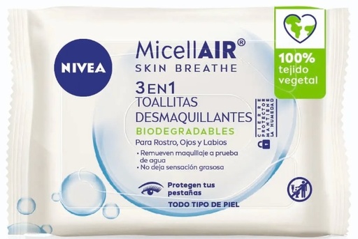 [676*Toa*0163510*89252] Toallitas desmaquillantes micellair x 25 u - Nivea