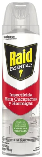 [1498*Rai*0178673*1048] Insecticida mata cucarachas y hormigas essentials con extractos vegetales x 360 cc - Raid