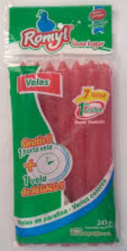 [1593*Vel*10038] Vela parafina x 7 unidades - Romyl